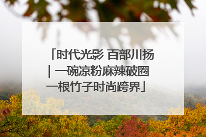 时代光影 百部川扬｜一碗凉粉麻辣破圈 一根竹子时尚跨界