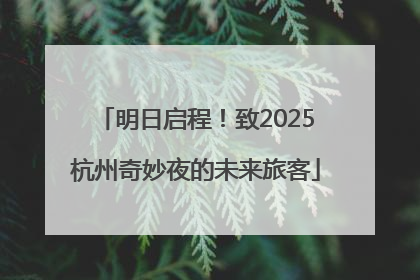 明日启程！致2025杭州奇妙夜的未来旅客