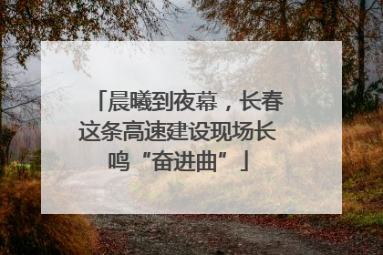 晨曦到夜幕，长春这条高速建设现场长鸣“奋进曲”