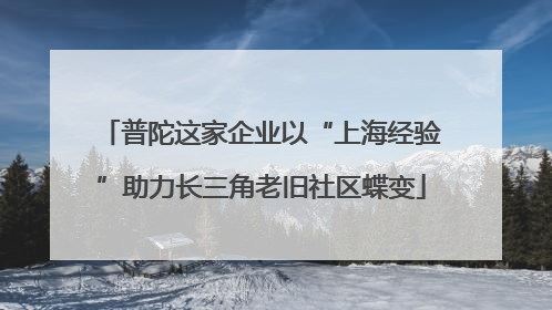 普陀这家企业以“上海经验”助力长三角老旧社区蝶变