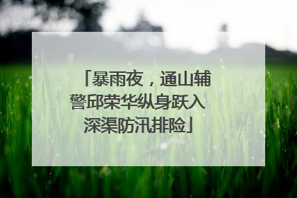 暴雨夜，通山辅警邱荣华纵身跃入深渠防汛排险
