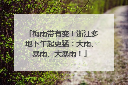 梅雨带有变！浙江多地下午起更猛：大雨、暴雨、大暴雨！