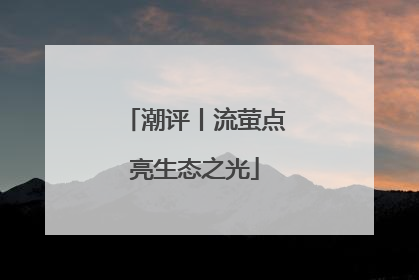 潮评丨流萤点亮生态之光