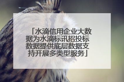 水滴信用企业大数据为水滴标讯招投标数据提供底层数据支持开展多类型服务