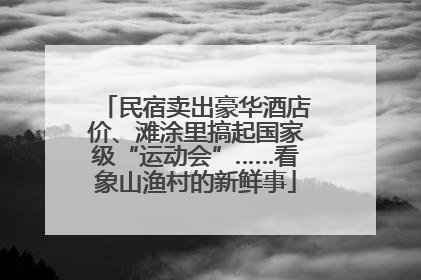 民宿卖出豪华酒店价、滩涂里搞起国家级“运动会”……看象山渔村的新鲜事