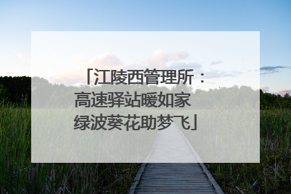 江陵西管理所：高速驿站暖如家 绿波葵花助梦飞
