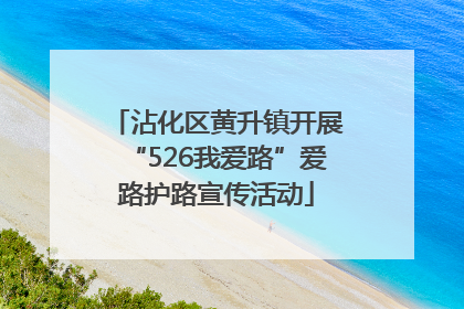 沾化区黄升镇开展“526我爱路”爱路护路宣传活动