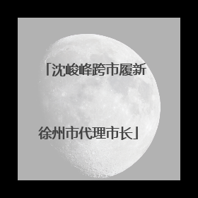 沈峻峰跨市履新徐州市代理市长