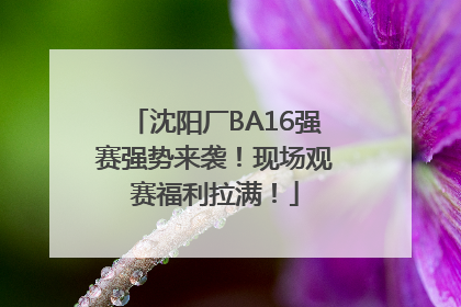 沈阳厂BA16强赛强势来袭！现场观赛福利拉满！