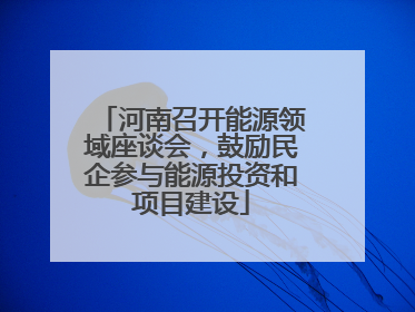 河南召开能源领域座谈会，鼓励民企参与能源投资和项目建设