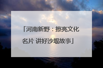 河南新野：擦亮文化名片 讲好沙堰故事