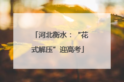 河北衡水：“花式解压”迎高考