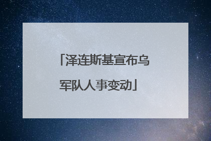 泽连斯基宣布乌军队人事变动