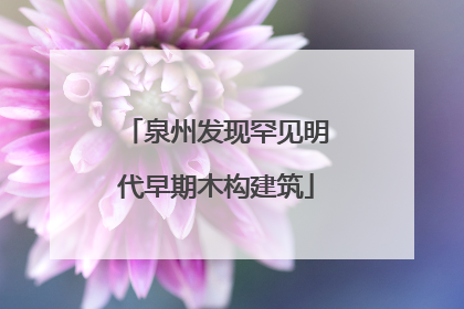 泉州发现罕见明代早期木构建筑