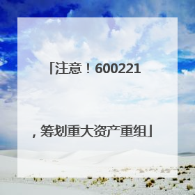 注意！600221，筹划重大资产重组