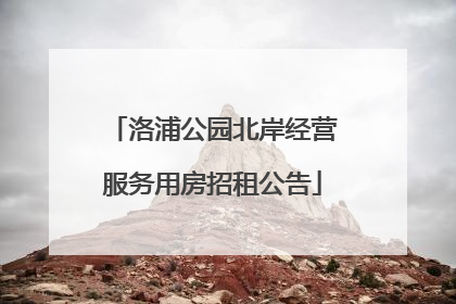 洛浦公园北岸经营服务用房招租公告