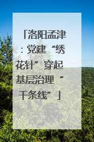 洛阳孟津：党建“绣花针”穿起基层治理“千条线”