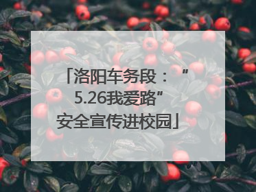 洛阳车务段：“5.26我爱路”安全宣传进校园