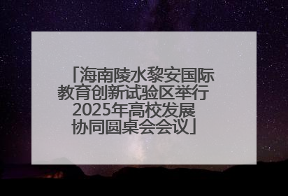 海南陵水黎安国际教育创新试验区举行2025年高校发展协同圆桌会会议