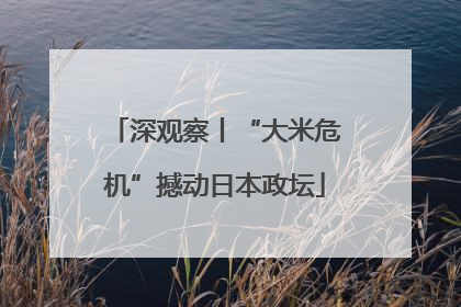 深观察丨“大米危机”撼动日本政坛