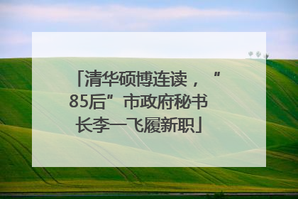 清华硕博连读，“85后”市政府秘书长李一飞履新职