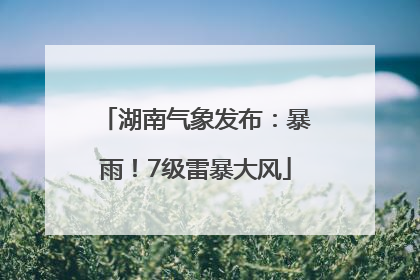 湖南气象发布：暴雨！7级雷暴大风
