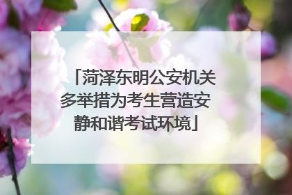 菏泽东明公安机关多举措为考生营造安静和谐考试环境