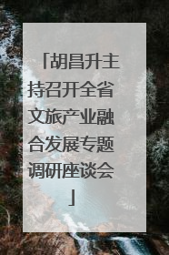 胡昌升主持召开全省文旅产业融合发展专题调研座谈会