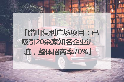 腊山复利广场项目：已吸引20余家知名企业进驻，整体招商率70%