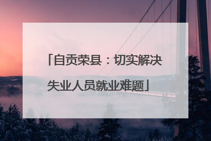 自贡荣县：切实解决失业人员就业难题