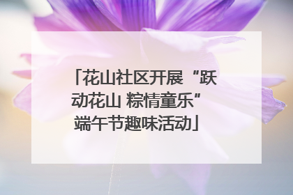 花山社区开展“跃动花山 粽情童乐”端午节趣味活动