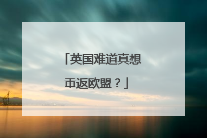 英国难道真想重返欧盟？