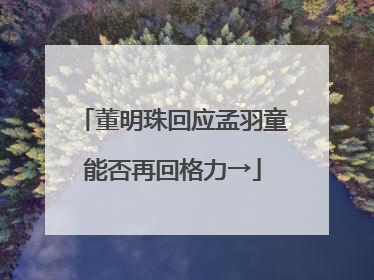 董明珠回应孟羽童能否再回格力→