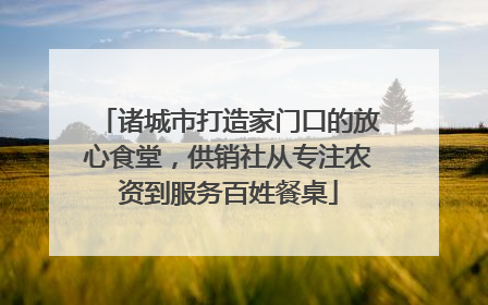 诸城市打造家门口的放心食堂，供销社从专注农资到服务百姓餐桌