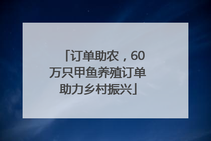 订单助农，60万只甲鱼养殖订单助力乡村振兴