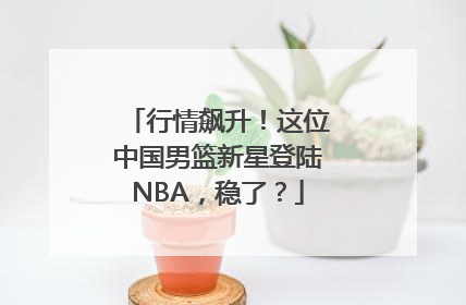 行情飙升！这位中国男篮新星登陆NBA，稳了？