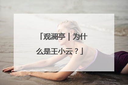 观澜亭｜为什么是王小云？