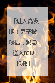 进入高发期！男子被咬后，紧急送入ICU抢救