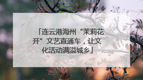 连云港海州“茉莉花开”文艺直通车，让文化活动满溢城乡