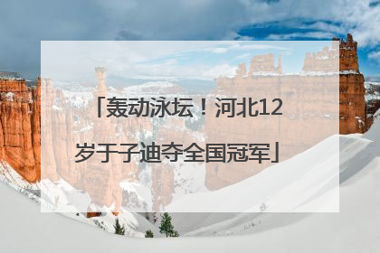 轰动泳坛！河北12岁于子迪夺全国冠军