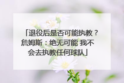 退役后是否可能执教？詹姆斯：绝无可能 我不会去执教任何球队