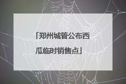 郑州城管公布西瓜临时销售点