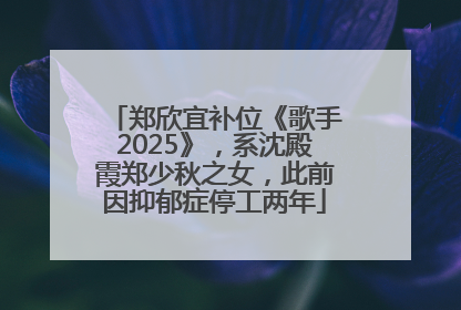郑欣宜补位《歌手2025》，系沈殿霞郑少秋之女，此前因抑郁症停工两年