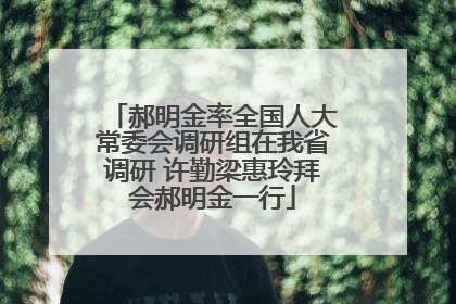 郝明金率全国人大常委会调研组在我省调研 许勤梁惠玲拜会郝明金一行