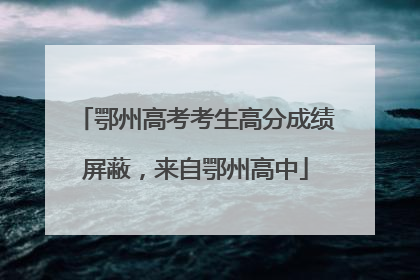 鄂州高考考生高分成绩屏蔽，来自鄂州高中