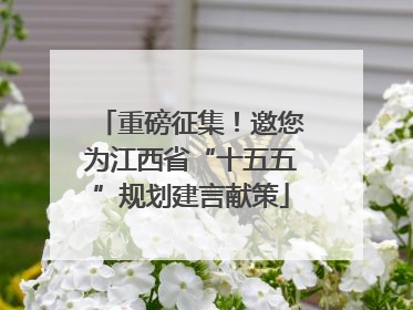 重磅征集！邀您为江西省“十五五”规划建言献策