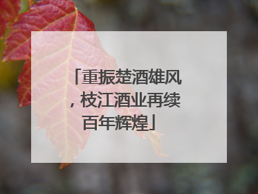重振楚酒雄风，枝江酒业再续百年辉煌
