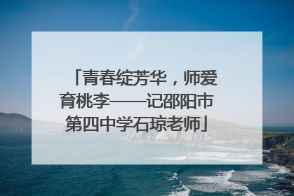青春绽芳华，师爱育桃李——记邵阳市第四中学石琼老师