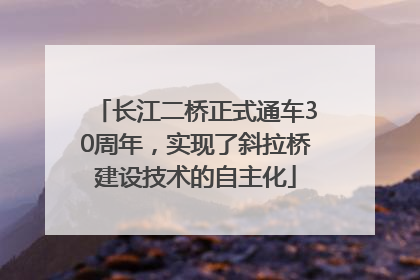 长江二桥正式通车30周年，实现了斜拉桥建设技术的自主化