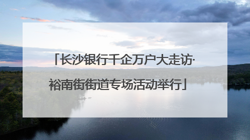 长沙银行千企万户大走访·裕南街街道专场活动举行